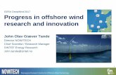EERA DeepWind'2017 Progress in offshore wind … in offshore wind research and innovation Offshore wind is vital for reaching climate targets Currently small compared to onshore wind,