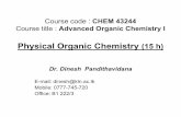 Physical Organic Chemistry -Chapter -01science.kln.ac.lk/Chemistry/Teaching_Resources/Documents/Physical... · Course code : CHEM 43244 Course title : Advanced Organic Chemistry I