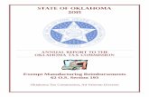 State of Oklahoma 2015 of Oklahoma 2015 ANNUAL REPORT TO THE OKLAHOMA TAX COMMISSION Exempt Manufacturing Reimbursements 62 O.S. Section 193 ... Joe Hapgood, CAE…