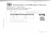 C H A PTE R Estimation and Number Theory · Estimation and Number Theory C H A P T E 2 R Worksheet 1 Estimation Find each sum or difference. Then use rounding ... Chapter 2 Lesson