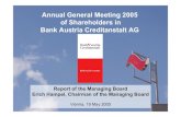 Annual General Meeting 2005 of Shareholders in Bank ... · of Shareholders in Bank Austria Creditanstalt AG ... international network ... Annual General Meeting 2005 of Shareholders