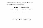 Abstracts Booklet - CERNaccelconf.web.cern.ch/accelconf/srf2007/ABSBOOK.pdfKe-Xin Liu (Peking University) Chuanxiang Tang (Tsinghua University) Jiu-Qing Wang (IHEP) Bao-Cheng Zhang