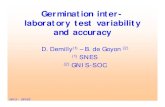 Germination inter- laboratory test variability and accuracy · Germination inter-laboratory test variability and accuracy D. Demilly(1) ... NS TEST CONCLUSION 5 % Lower Limit Upper
