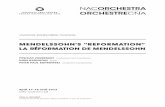 Mendelssohn’s “RefoRMation” la RéfoRMation de …naccnaca-eventfiles.s3.amazonaws.com/2394/mendelssohn_reformation...23 minutes oConcerto pour piano n 2 en sol mineur ... 2005