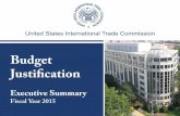 Budget Justification - USITC | United States International ... · Fiscal Year 2015 Budget Justification ... windshield wiper blades ... and timely insights on new and fast-evolving