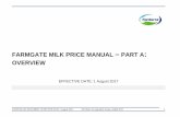 FARMGATE MILK PRICE MANUAL PART A OVERVIEW · FARMGATE MILK PRICE MANUAL – PART A: OVERVIEW. ... convert Fonterra’s actual milk collection into manufactured ... process and sell