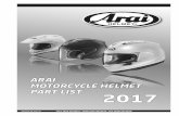 ARAI MOTORCYCLE HELMET PART LIST 2017araihelmets.net.au/assets/partsbook-99-17.pdf · ARAI MOTORCYCLE HELMET PART LIST 2017. ... Chapter 1: Exploded view Full Face helmets ... 3 Baseplate