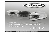 ARAI MOTORCYCLE HELMET PART LIST 2017 - Arai … · ARAI MOTORCYCLE HELMET PART LIST 2017. ... Chapter 1: Exploded view Full Face helmets ... 3 Baseplate Set Super AdSis L2 (LRS)