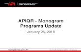 APIQR - Monogram Programs Update - api.org/media/Files/Certification/Monogram-APIQR/0_API... · •API Spec Q1, 1 st ed. ... Implementation Q1 2018 Specs Added to the Monogram Program