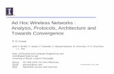 Ad Hoc Wireless Networks : Analysis, Protocols ...crose/dimacs03/kumar.pdfAd Hoc Wireless Networks : Analysis, Protocols, Architecture and Towards Convergence ... u Sensor webs. ...