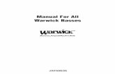 Manual For All Warwick Bassesold.warwick.de/media/manuals/Basses/WWBassManual_JP.pdf3）BASS ：低音 をブースト または カット する、 シェルビング・タイプ