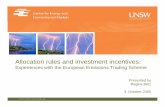 Allocation rules and investment incentives · Allocation rules and investment incentives: ... Opt-in, Opt-out, Pooling • Opt-in (Art. 24): ... Italy Luxembourg Netherlands