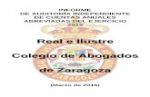 Real e Ilustre Colegio de Abogados de Zaragoza · BALANCE ABREVIADO del ejercicio cerrado al 31 de diciembre de 2015 y 2014 1.617.496,68 43377.65 1.573.643.84 475. le 0.00 2.145.381,36