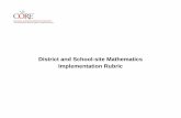 District and School-site Mathematics Implementation Rubric · District Math Implementation Rubric ... based on memorization of facts and procedures. Building conceptual understanding