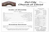 Order of Worship - Del City Church of Christdelcitychurch.org/bulletin/090712bulletin.pdfOrder of Worship 1901 Vickie Drive * Del City, OK 73115 ... Baby boy shower for Ben and Melissa