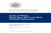 Audit of MCC’s - Office of Inspector General · Audit of MCC’s Fiscal Years 2017 ... knowledge we obtained during our audits of the financial statements. ... Matters Based on