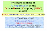 The latest results, photoproduction of hypernuclei in the ... · K. Tsushima 1 Photoproduction of Hypernuclei in the Quark-Meson Coupling (QMC) model K. Tsushima (JLab) K R. Shyam,