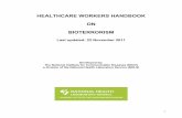 HEALTHCARE WORKERS HANDBOOK ON BIOTERRORISM HCW handbook on bioterrorism... · exercise their own professional judgement in ... and pleural fluid. There is no screening ... anthrax