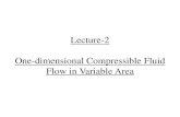 Lecture-2 One-dimensional Compressible Fluid Flow in ... · Steady Isentropic flow of an ideal gas (do by yourself) For flow of a compressible fluid in a small stream tube, we can