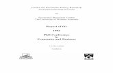 Report of the 1992 PhD Conference in Economics and …uwa.edu.au/__data/assets/pdf_file/0014/31271/annual_phd_conference... · Report of the 1992 PhD Conference in Economics and Business