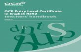OCR Entry Level Certificate in English R392 teachers’ … · Our Entry Level Certificate in English exists as a qualification in its own right but it can ... discuss and decide