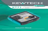 POWERED BY KT71 Portable Appliance Tester - Kewtech · Procedure of removing cover ... DANGER is reserved for conditions and actions ... of Practice allows for a touch current test