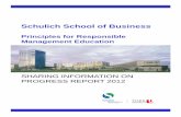 Schulich School of Business - unprme.org · students to meet the needs of social and environmental stewardship in a rapidly changing ... (Master of Business Administration) ... Schulich