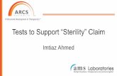 Tests to Support “Sterility” Claim · (PIC/S, 2007) Sterility Testing ... Location Class Action Limits Settle Plate (CFU/4hr.) ... • This applies to raw materials (including