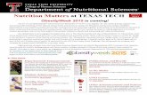 Nutrition Matters at TEXAS TECH - depts.ttu.edu Matters at TEXAS TECH. Volume 1 Issue 4. In This Issue. Departmental Announcements . Know about the engagement of the NS Department