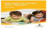 Information for Elective Home Educators · Information for Elective Home Educators 2017/2018 ... Guidelines for presenting examples of Education Provision 27 ... both these methods.