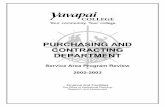 PURCHASING AND CONTRACTING DEPARTMENT · PURCHASING AND CONTRACTING DEPARTMENT ... Table of Contents ... Senior Contract Analyst/Buyer Pam has been with Yavapai College for 1 1/2