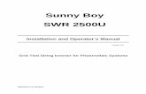Sunny Boy SWR 2500U - Colorado Solar · Sunny Boy SWR 2500U . ... Grid tied string inverter application ... Sunny Boy 2500U Installation and Operator’s Manual - - Sunny Boy.