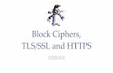 Block Ciphers, TLS/SSL and HTTPS - University of Otago · Block ciphers • You have already met stream ciphers • Can think of a key-stream that gets combined with the plaintext
