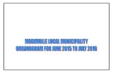 ORGANOGRAMS - Modimolle Local Municipality ORGANOGRAMS –SATELLITES OFFICE MABATLANE AREA MANAGER MABATLANG/MABALENG FILLED ADMINISTRATOR MABATLANE FILLED MUNICIPAL MANAGER FILLED