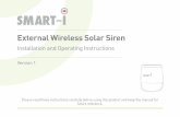 External Wireless Solar Siren - SMART-I.COM · External Wireless Solar Siren Installation and Operating Instructions Version 1 Please read these instructions carefully before using