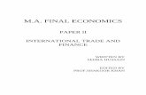 M.A. FINAL ECONOMICS - bhojvirtualuniversity.com · 2 m.a. final economics paper ii international trade and finance block 1 theory of international trade, measurement of gains and