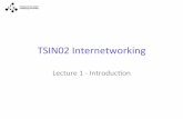 TSIN02 Internetworking - Linköping University · • TCP/IP Protocol Suite, 4th Ed, Behrouz A. Forouzan (main course ... • You are expected to bring the TSIN02 ... TCP/IP protocol