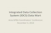 Integrated Data Collection System (IDCS) Data Mart · Integrated Data Collection System • The Integrated Data Collection System (IDCS) Data Mart is the new name for the national