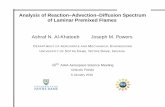 Analysis of Reaction–Advection–Diffusion Spectrum of ...powers/paper.list/AIAA2010_oral.pdfAnalysis of Reaction–Advection–Diffusion Spectrum of Laminar Premixed Flames Ashraf