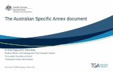 Presentation: The Australian Specific Annex document · The Australian Specific Annex document Dr Grant Pegg and Dr Stefan Baku Medical Officers, ... 7. ASA updates 8. Queries regarding