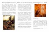 Britannia Relief Society Book of Mormon 85 Day Challenge ... · Britannia Relief Society Book of Mormon 85 Day Challenge 2016-2017 Think of the book’s last keeper and author, Moroni,