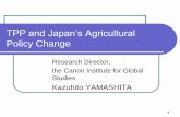 TPP and Japan’s Agricultural Policy Change - canon … · TPP and Japan’s Agricultural Policy Change Research Director, the Canon Institute for Global Studies Kazuhito YAMASHITA