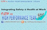 Integrating Safety & Health at Work OSH · PDF fileOSHA 1994 Act 514 AKKP 1994 Sect. 15 Employer Responsibility Sect. 16 Safety & Health Policy Sect. 24 Employees Responsibility Sect.