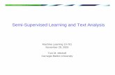 Semi-Supervised Learning and Text Analysisawm/10701/slides/TextLearning.pdfSemi-Supervised Learning and Text Analysis ... – Web page classification ... Bootstrap learning algorithms
