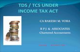 CA RAKESH M. VORA Chartered Accountants€¦ · Obtain TAN Tax deduction from liable payments Deposit TDS (Challan 281) Filing quarterly statements on time Issue of TDS Certificate