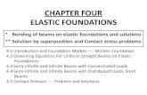 CHAPTER FOUR ELASTIC FOUNDATIONS - Home | …meqpsun/Notes/CHAPTER4.pdf · CHAPTER FOUR ELASTIC FOUNDATIONS * Bending of beams on elastic foundations and solutions ... infinite beams