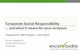 Corporate Social Responsibility - AIM-PROGRESS · Corporate Social Responsibility ... Personas con Discapacidad Development of disabled ... SUPPLY CHAIN ENVIRONMENT SOCIAL ETHICS