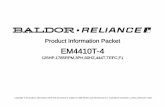 Product Information Packet - BaldorVIP · Product Information Packet: EM4410T-4 - 125HP,1785RPM,3PH,60HZ,444T,TEFC,F1 Part Detail Revision: H Status: ... 032018020FK HHCS 3/4-10X2-1/2
