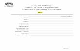 City of Albany Public Works Department Standard … of Albany, OR SOP.pdf · Public Works Department Standard Operating Procedure ... Standard Operating Procedures ... Public Works