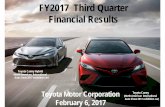 FY2017 Third Quarter Financial Results - Toyota Cautionary Statement with Respect to Forward-Looking Statements This presentation contains forward-looking statements that reflect Toyota’s